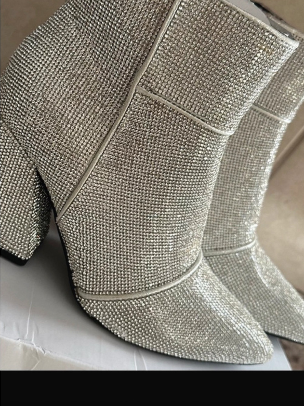 a new day Silver Crystal Rhinestone Ankle Boots
